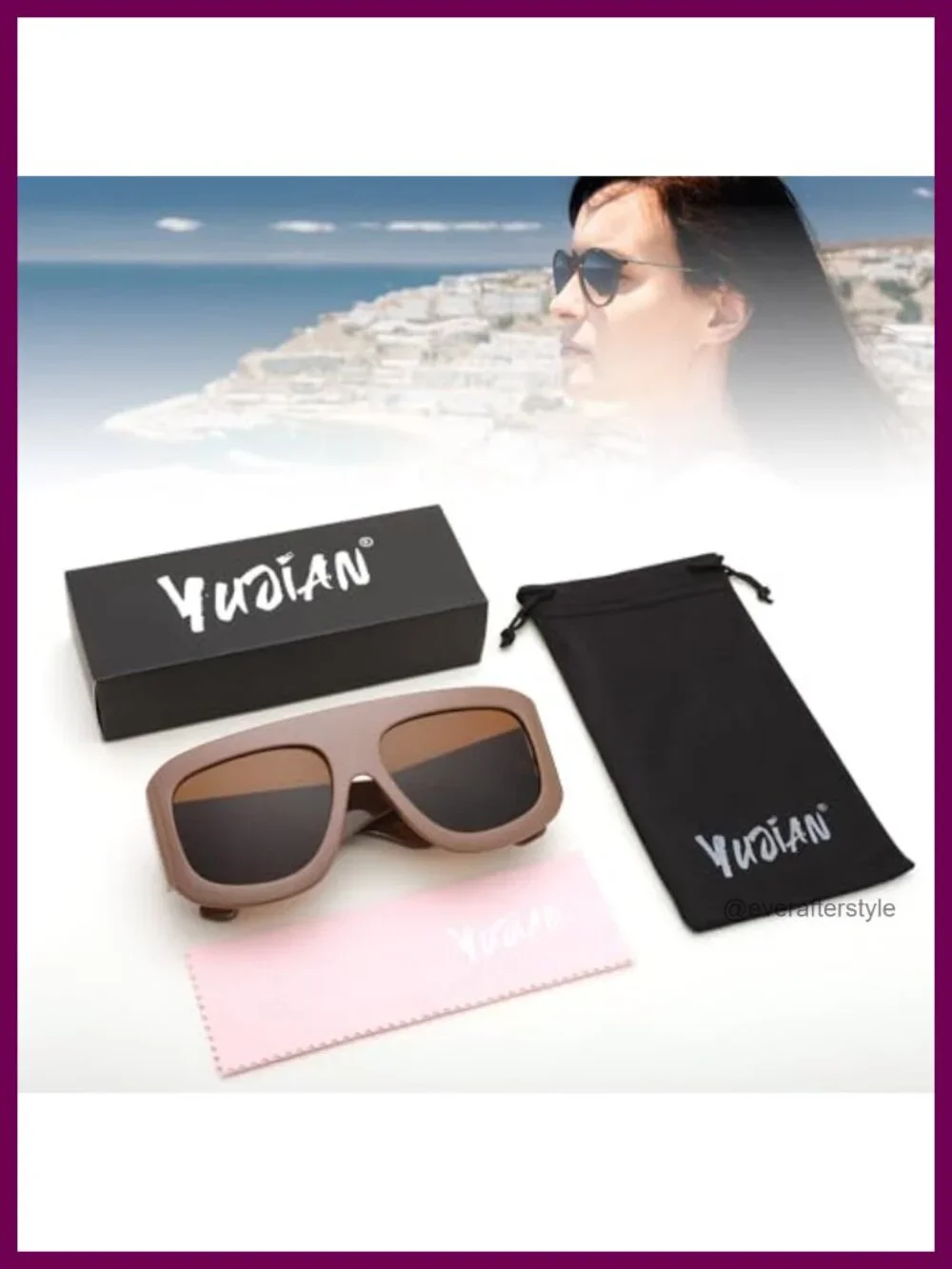 Oversized Square Sunglasses UV400 Protection Trendy Shades for Women Men Driving